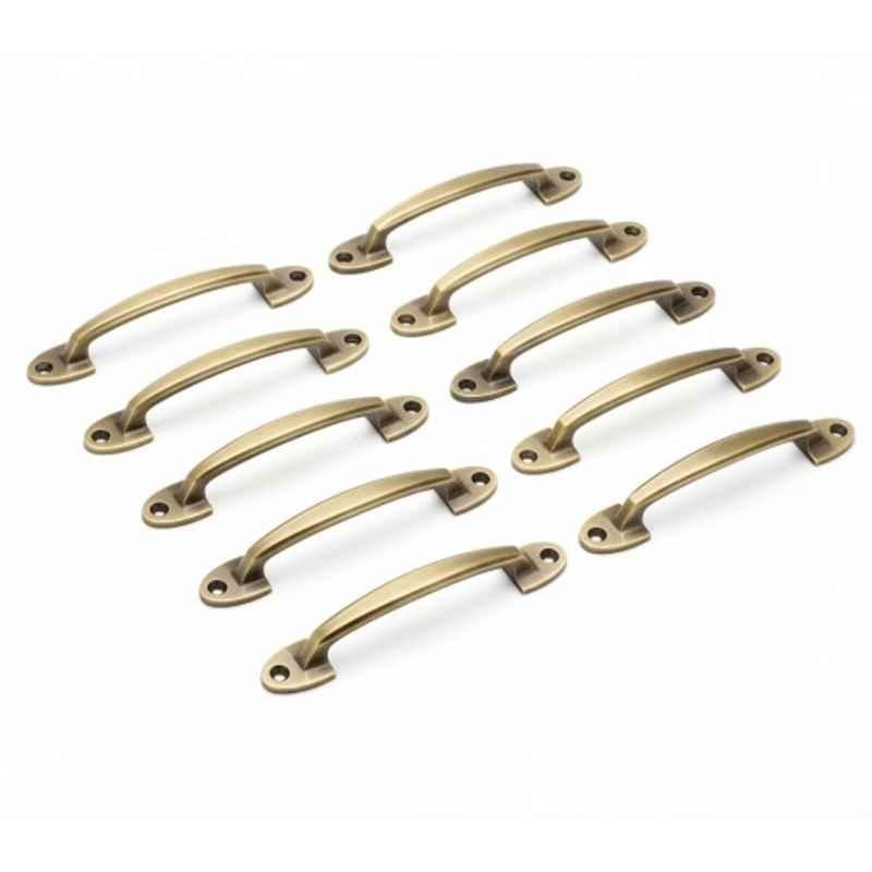 Mix & Match Classic 6 inch Cast Iron Brass Antique Finish Pull Handle for Wardrobe, Cupboard & Window (Pack of 10)