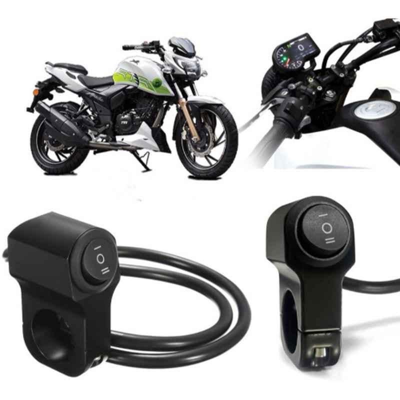 Auto Pearl 12V Aluminium Alloy Black Motorcycle Handlebar Headlight Switch for Deo