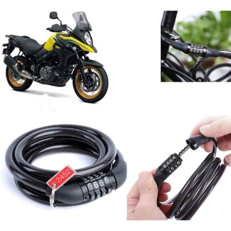 Auto Pearl PVC & Plastic Black Combination Cable Lock for V-Strom 650 XT
