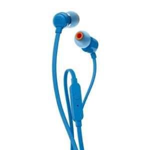 JBL Tune 110 Blue Pure Bass Metal in Ear Headphone with Mic, JBLT110BLU