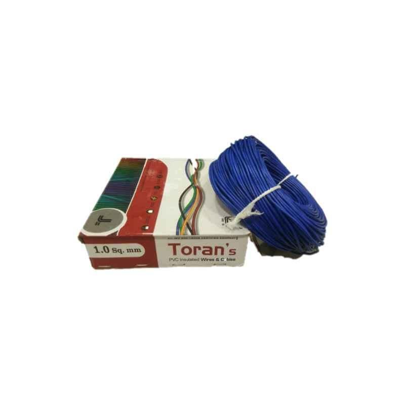 Toran 4 Sqmm Blue PVC Insulated Cable, Length: 90 m