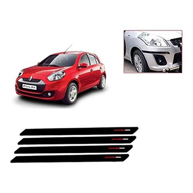 Kozdiko 4 Pcs Black & Red Bumper Protector Set for Renault Pulse