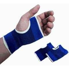 Matrica Blue & Black Elastic Palm & Wrist Support Brace for Gym & Sports, Size: Free