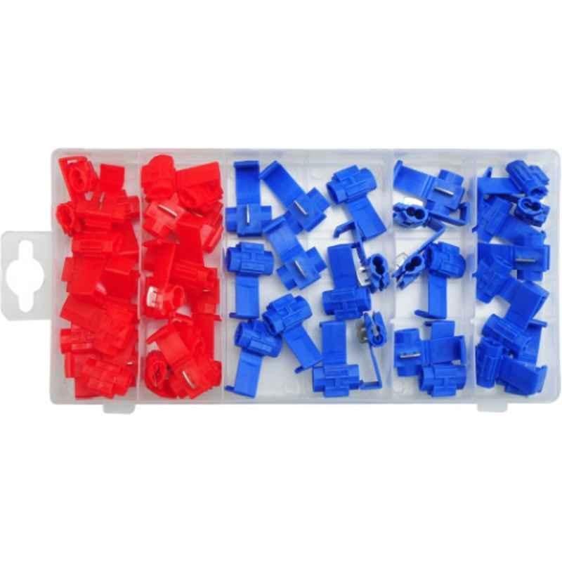 Yato 50 Pcs Mix Size Red & Blue Terminal Connector Set for Electrical Cables, YT-06868