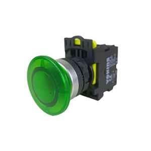 Yokins 22mm 220VAC Green Illuminated Mushroom Push Button Switch with LED Indicator, EB2M-A-10G-MD