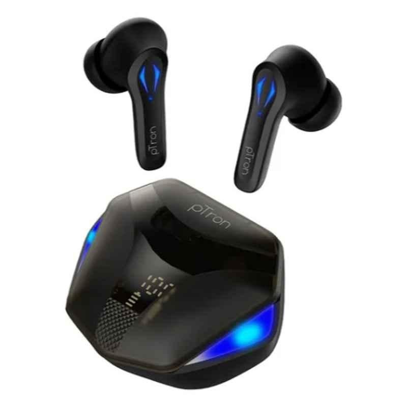 Ptron Basspods 681 Black Bluetooth Earbuds with Mic
