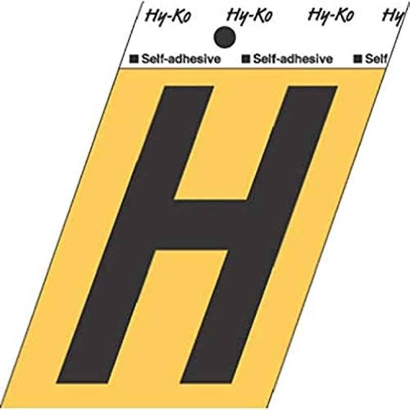 HY-KO GG-25/H 3-1/2 inch Aluminium Black Adhesive Letter H, 107163