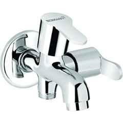 Somany Hemel Stainless Steel Chrome Wall Mounted Two Way Bib Tap for Bathroom, 272211250051