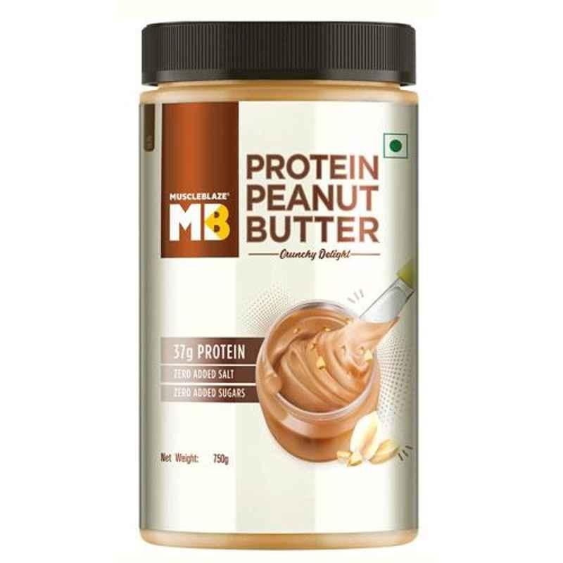 MuscleBlaze 750g Crunchy Delight High Protein Natural Peanut Butter, NUT5766-03