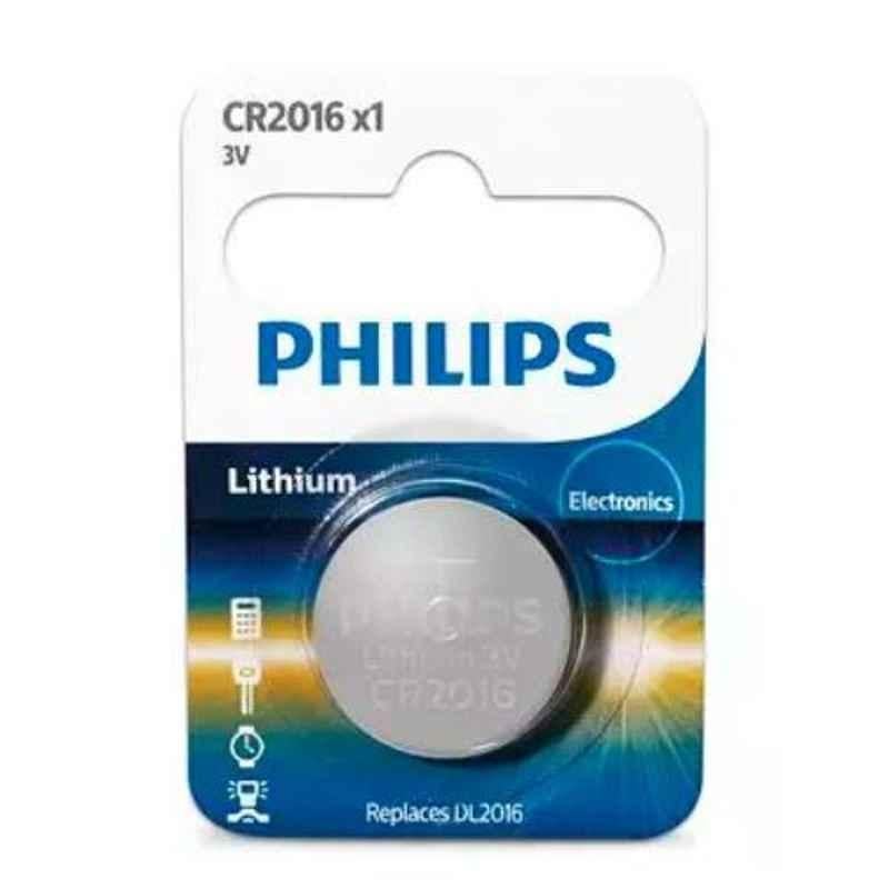 Philips CR2016/97 3V Coin Cell CMOS Battery, (Pack of 10)