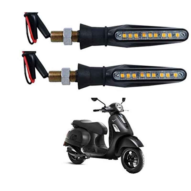 Kozdiko 4 Pcs Plastic Front & Rear Side Sleek Yellow Bike Indicator Set for Vespa Notte