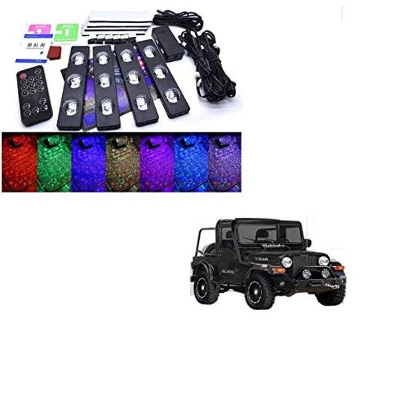 Kozdiko 4 Pcs 7 Colour Seat Bottom Car Star Light Kit with Remote Control For Mahindra Thar
