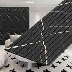 Plantex 30 Sqft 12 inchx10ft PVC Black Gold Marble 3D Wall Panel for Interior Decor Wall Panel (Pack of 3)