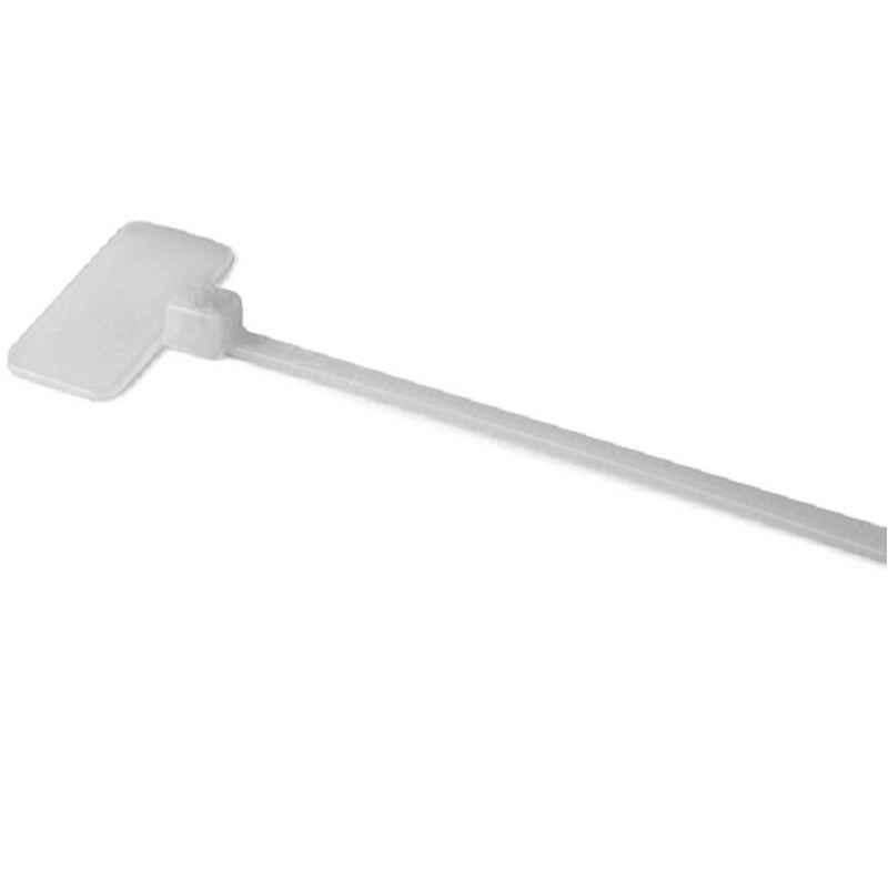 Aftec 2.5x100mm White Nylon Marker Cable Tie, ACTI 2.5-100 MT