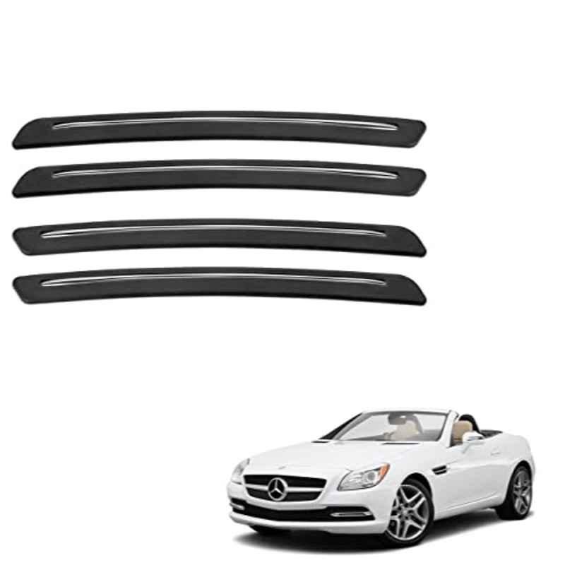 Kozdiko 4 Pcs Rubber Black Car Bumper Protector Set with Chrome Strip for Mercedes Benz SLK Class