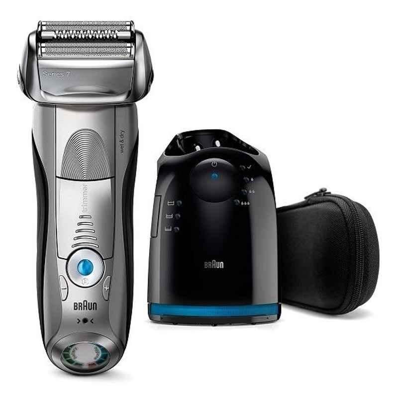 Braun Series 7 50min Silver Wet & Dry Electric Shaver with Charge Station, SHAVER7899CC