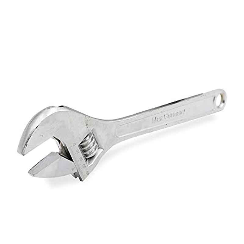 Max Germany 10 inch CrV Steel Silver Polished Adjustable Spanner, 307-10