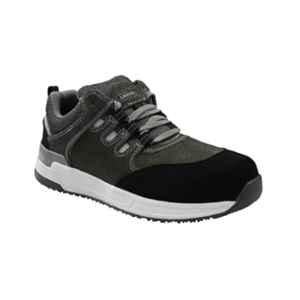 Lancer Composite FRP Toe Buff Suede Leather Black & Grey Men Industrial Safety Shoes, TP-1203 CT/ BLK-GREY, Size: 6