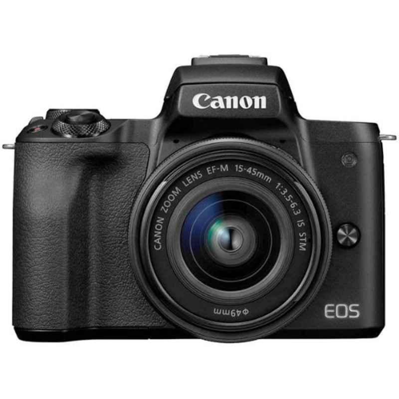 Canon EOS M50 Mark II Mirrorless Black Digital Camera with EF-M15-45 IS STM Lens