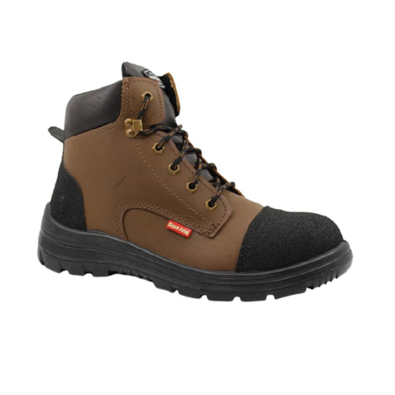 Blacksteel PR 103 Leather Steel Toe Black & Brown Safety Shoes, Size: 12