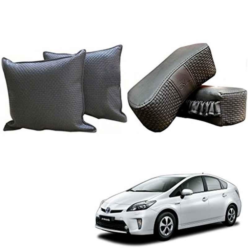 Kozdiko One Pair Grey Neck Rest & One Pair Cushion Combo for Toyota Prius