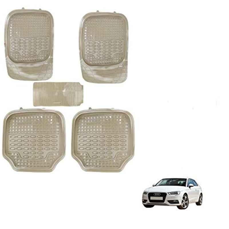 Kozdiko 5 Pcs 4G Beige Rubber & PVC Heavy Car Foot Mat Set for Audi A3, koz_80732