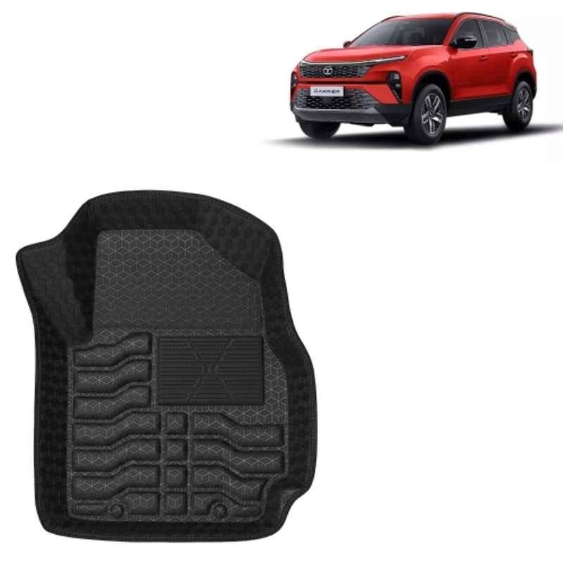 Kingsway 3 Pcs Premium 4.5D 100% Waterproof Tray Shape PVC Black Car Floor Mat Set for Tata Harrier Automatic 2023 Onwards All Model