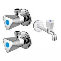 Fastgear 3 Pcs Stainless Steel Silver Chrome Finish Bathroom Faucet Set, FG2165