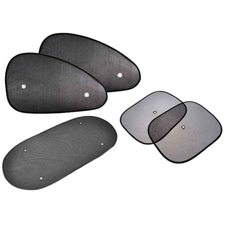 Auto Pearl 5 Pcs PVC & Mesh Black Window & Rear Sun Shade Set for Tata Tiago 2019