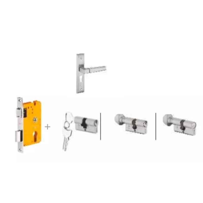 Dorset Cosmo HL CS 8 inch Zinc SC Finish Lock Set with Coin & 70mm Knob Cylinder (Pack of 3)
