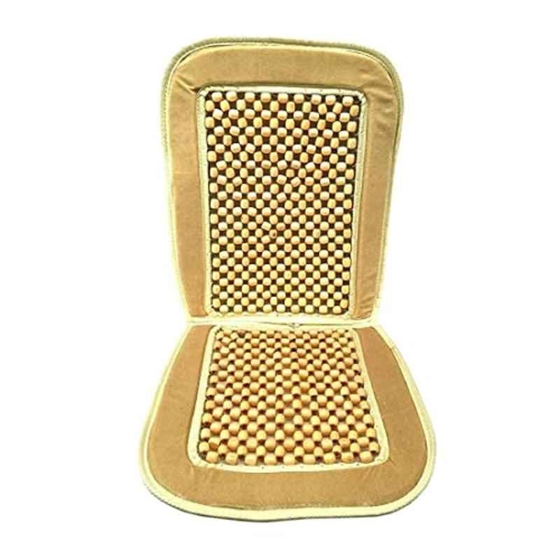 Kozdiko Wooden Bead Seat with Beige Velvet Border for Toyota Land Cruiser Prado