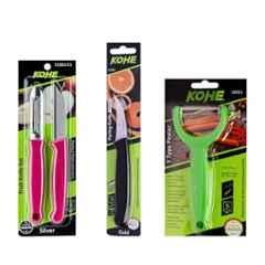 Kohe Kitchen Knife Set, 161mm Curved Paring Knife & 146mm Y-Type Straight Peeler Combo, 1128.1 C1, 1120.1 & 1103.1