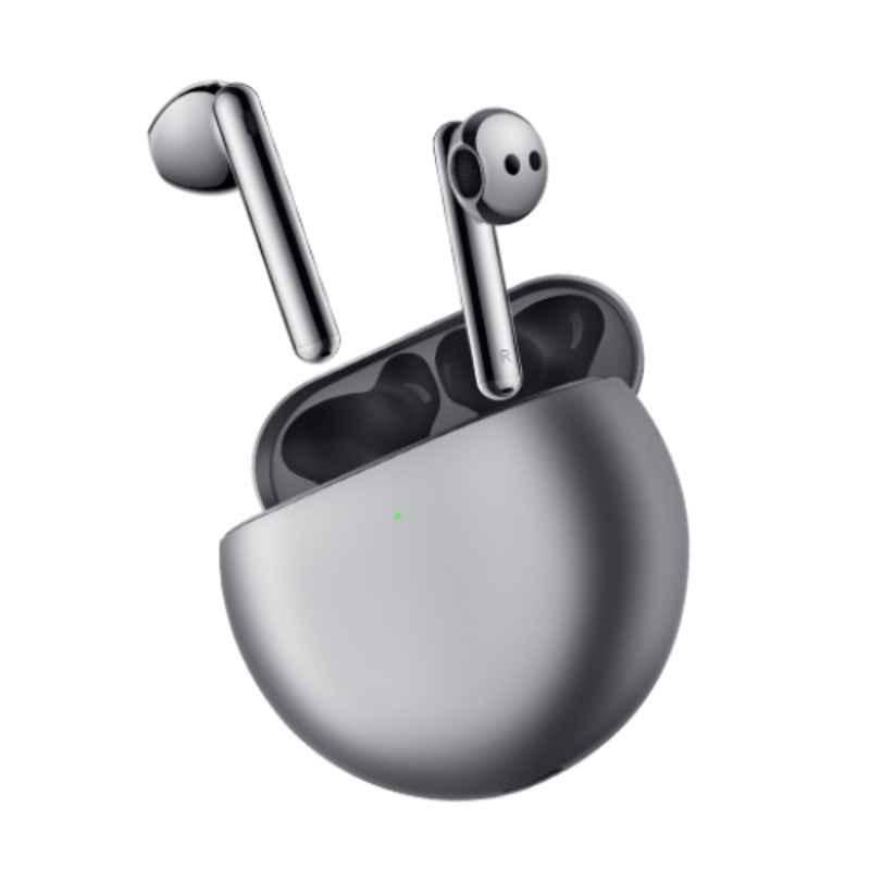 Huawei FreeBuds 4 14.3mm Silver ANC Wireless Noise Cancelation Ear Buds, HUW-FREEBUDS4-SLVF