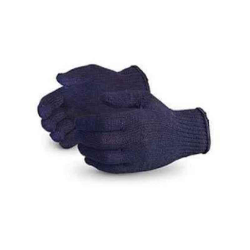 RIFA 80g Blue Cotton Knitted Gloves, Size: Regular