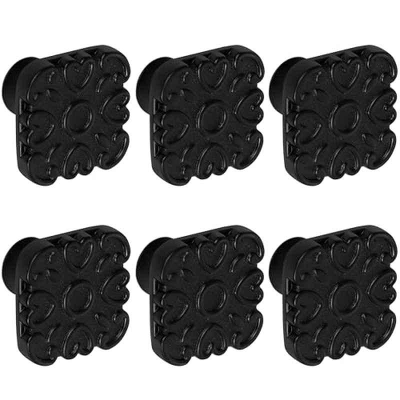 Plantex Knobs for Drawer/Square Drawer Knobs/Knobs for Cabinets/Pull-Push Knobs for Kitchen/Bedroom Drawer (Pack of 6) DTK-299, Black