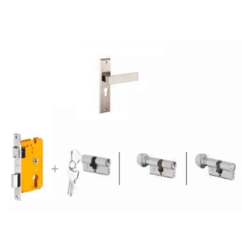 Dorset Elina HL ELN 8 inch Zinc SC Finish Lock Set with Knob & 60mm Key Cylinder