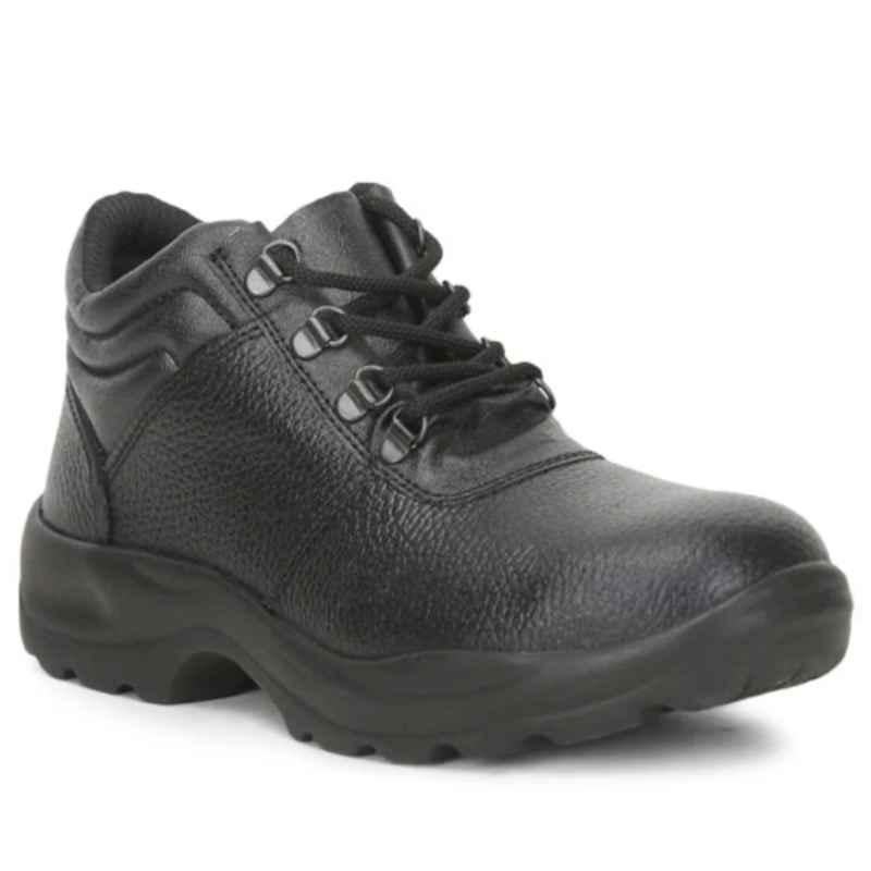 Liberty SHAKTI AK Synthetic Leather High Ankle Steel Toe Black Safety Shoes, Size: 11