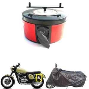 Bike Blazer Gun Metal Black Nylon Taffeta Universal Size Semi-Automatic Bike Body Cover for Jawa 42, Perak & Cruiser