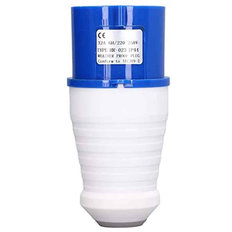 FASJ 32A 3 Pin 250V PC & Brass Blue Waterproof Industrial Socket, HR-023 (Male)