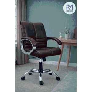 RM HOME Veltor Classic Leather Medium Back Brown Executive Chair