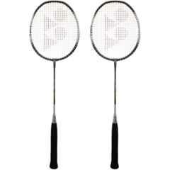 Yonex ZR-100 85g Light Black & Grey Strung Badminton Racquet (Pack of 2)