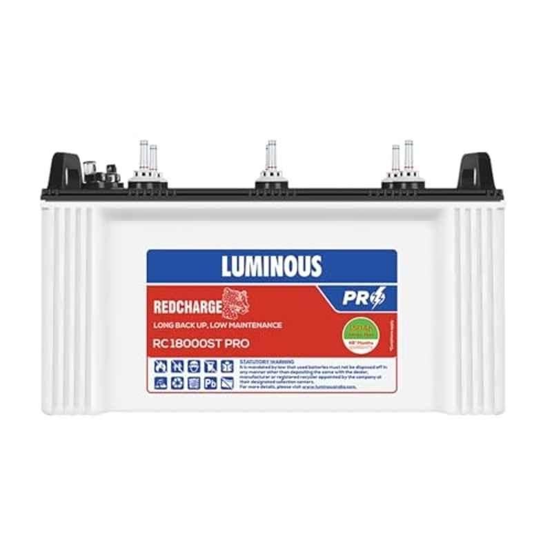 Luminous Red Charge RC 18000ST Pro 150Ah 12V Short Tubular Inverter Battery with 48 Months Warranty for Home, Office & Shops, F1138C878150