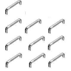 Implemental 8 inch Silver Stainless Steel Chrome Finish Oval D Shape Cabinet Handle (Pack of 10)