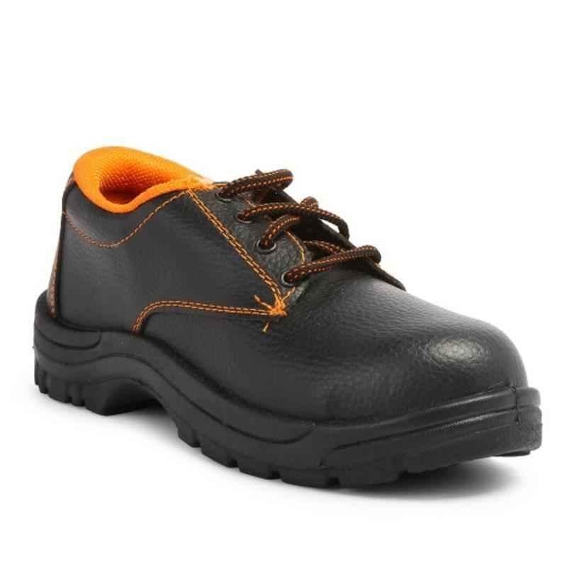 Nova Safe Steel Craft Black & Orange PVC Steel Toe Safety Shoes, Size: 6