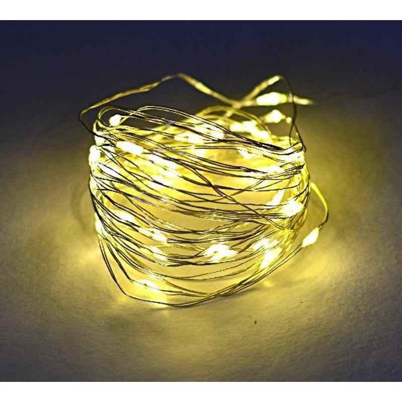 Tucasa 5m Battery Operated Yellow LED Copper Wire String Light, DW-420