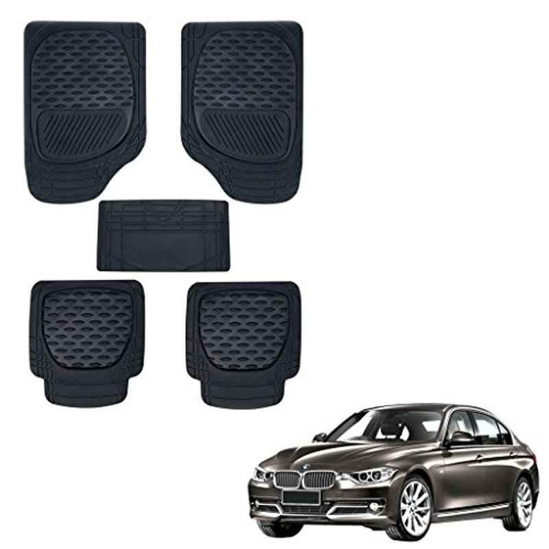 Kozdiko 6255TW 5 Pcs PVC & Rubber Black Car Mat Set for BMW 3 Series