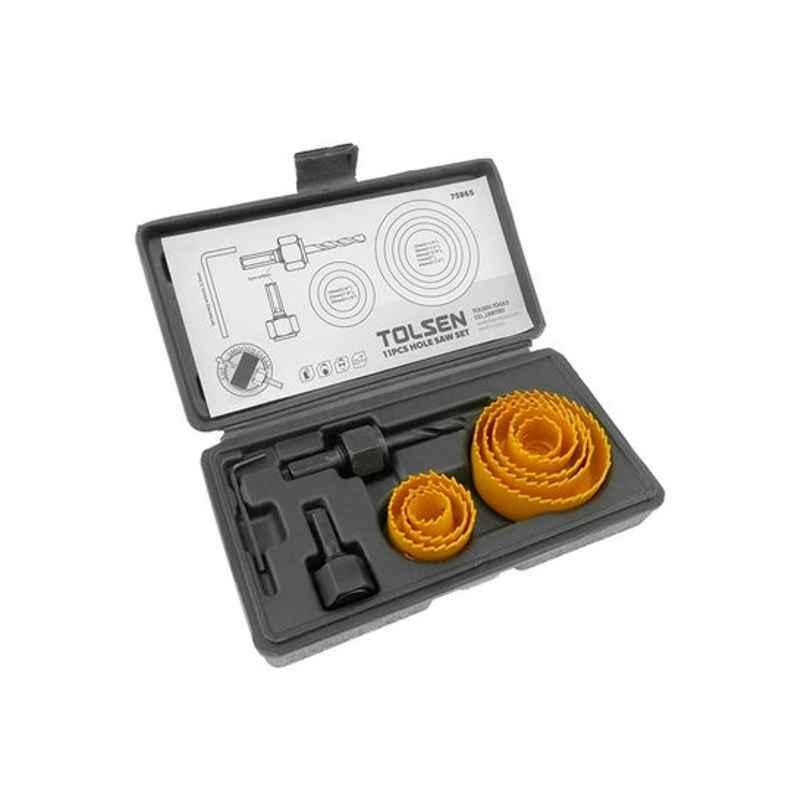 Tolsen 11Pcs Multi Color Hole Saw Set, 75865