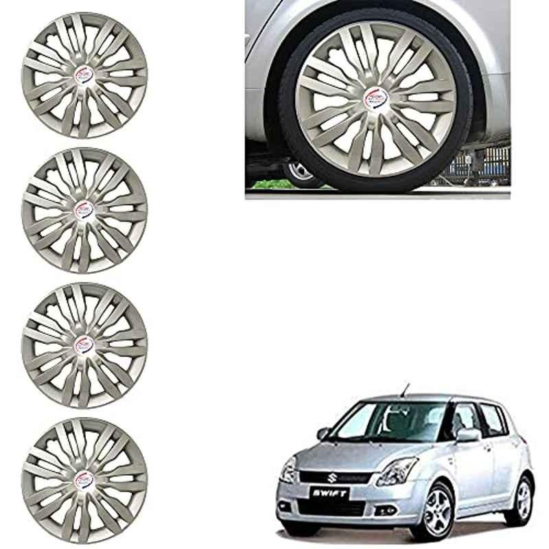 Auto Pearl 4 Pcs 14 inch ABS Silver Wheel Cover Set for Maruti Suzuki Swift Type-1