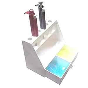 G Lab 6 Pipette Acrylic White Micropipette Stand with Tips Drawer
