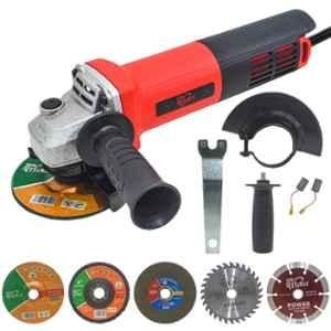 HPD 900W 11000rpm 4 inch Copper Red Angle Grinder with 5 Blades, FS-AG1